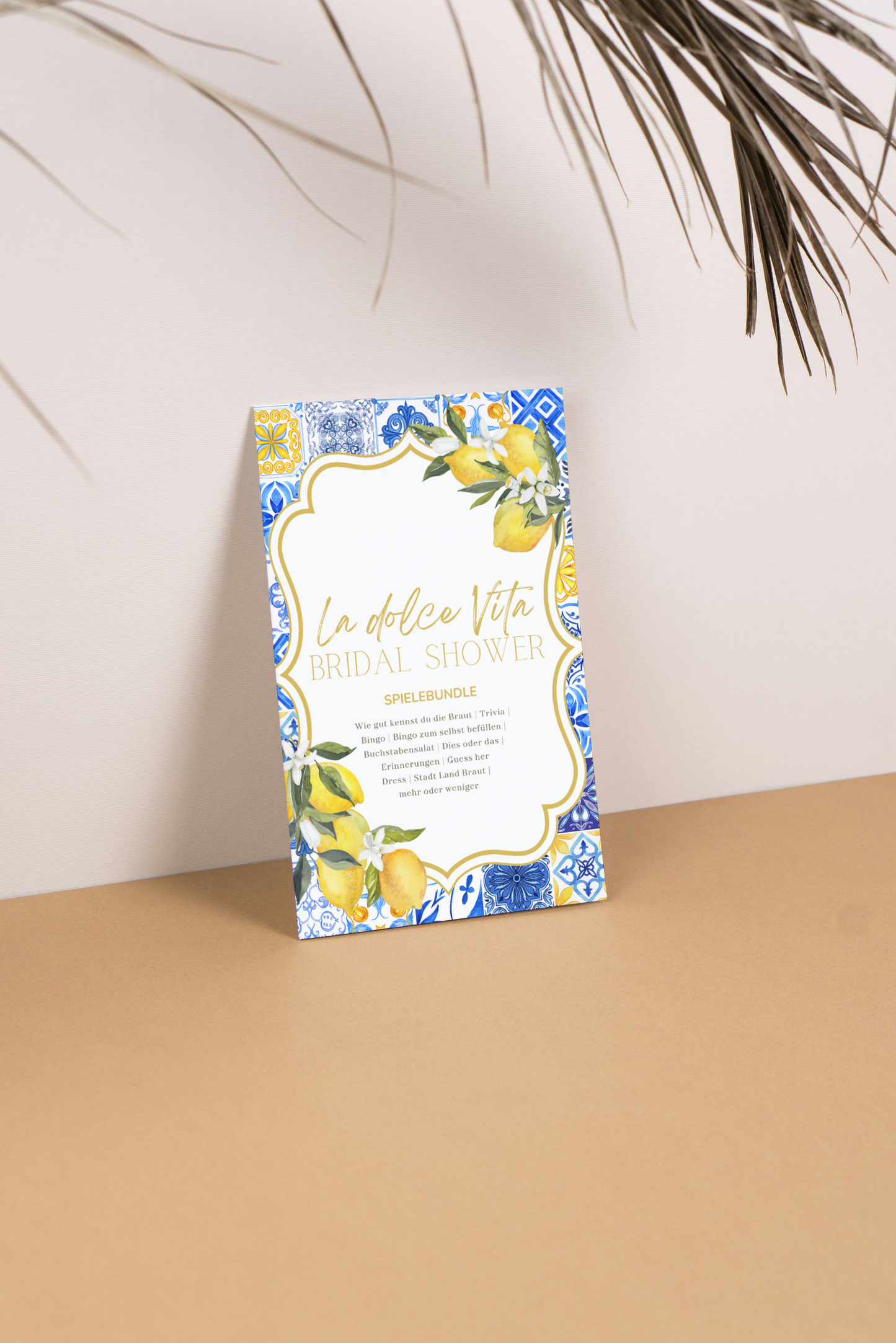 JGA Spielebundle „La Dolce Vita“ – sommerliches Amalfi-Zitronen-Design - 10 Personen